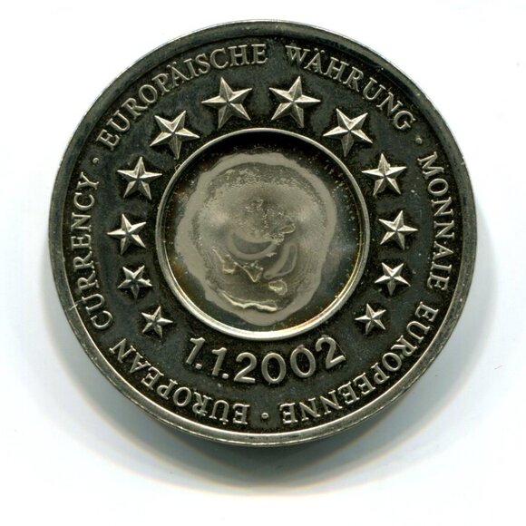 2002 Germany European Currency Medal (b735-37) - Picture 1 of 2